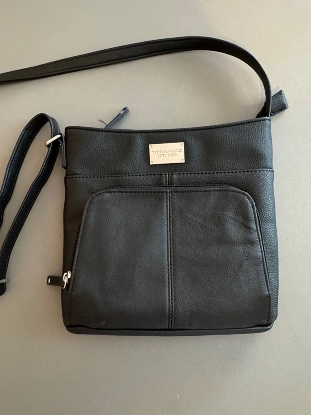 Tignanello Black Pebbled Leather Crossbody